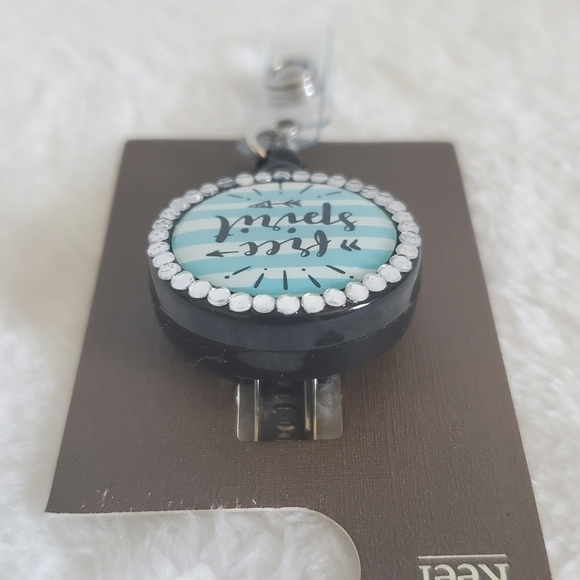 Free Spirit Retractable Arrow Bling Rhinstone Embellished ID Badge Reel NWT - Picture 5 of 9